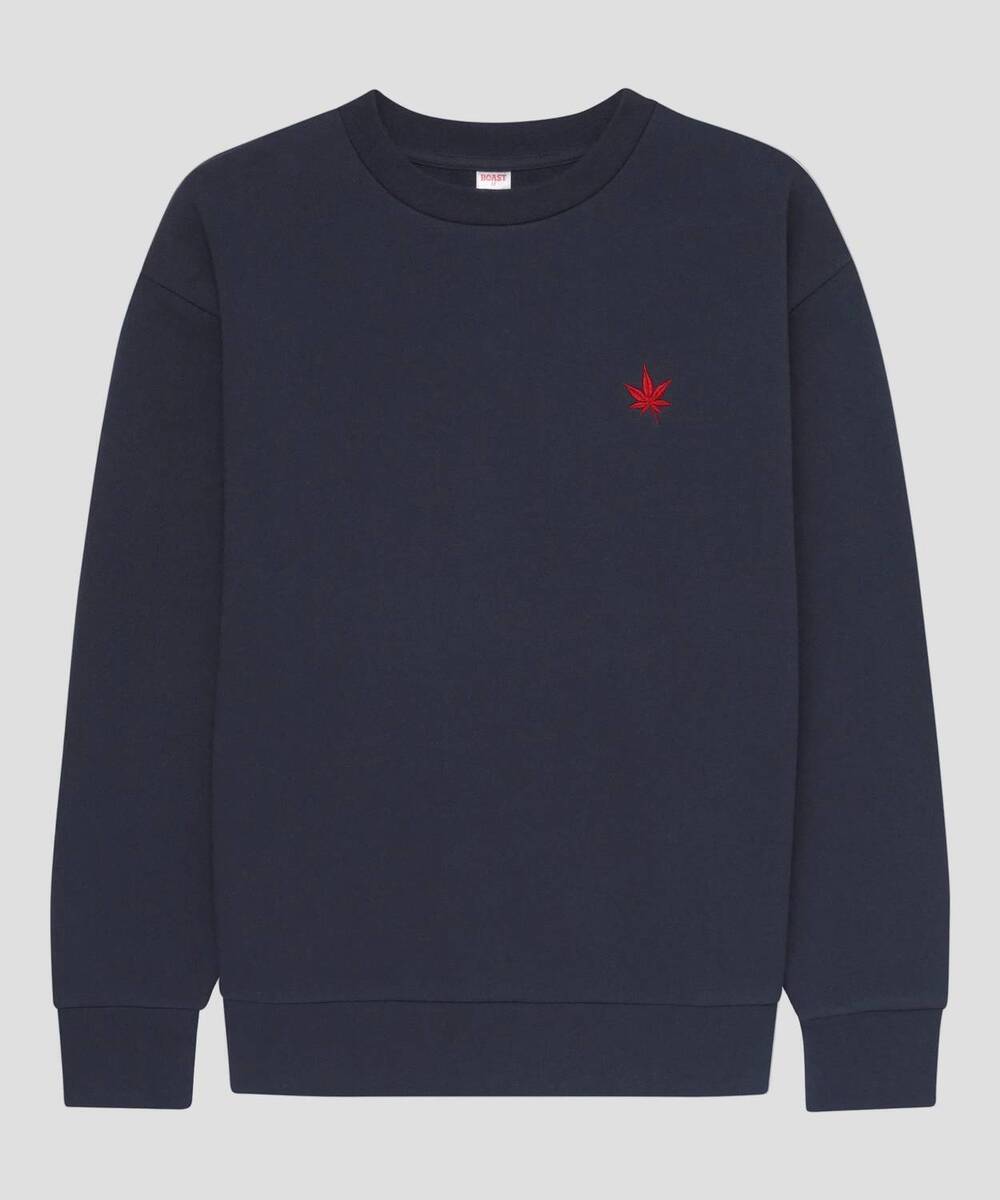 NEW BOAST men's fleece crewneck sweatshirt in navy